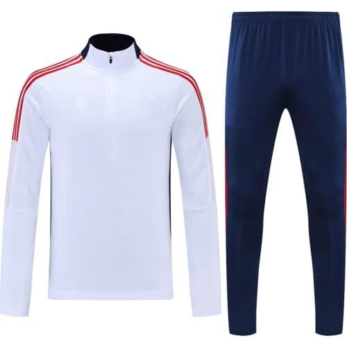 2021 New Arrial Thai Quality White Long Sleeves Football Shirt Uniform Soccer Jacket Jersey Wear