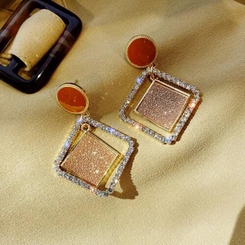 New Square Acrylic Drop Earrings For Ladies Trendy Dangle Earrings For Women Statement Jewelry Wholesale Party Gift