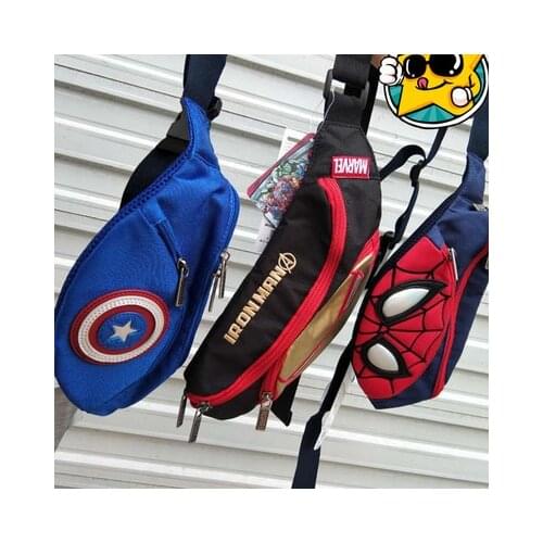 Disney new cartoon waist packs pockets children messenger bag backpack spiderman bag children phone bag chest bag men