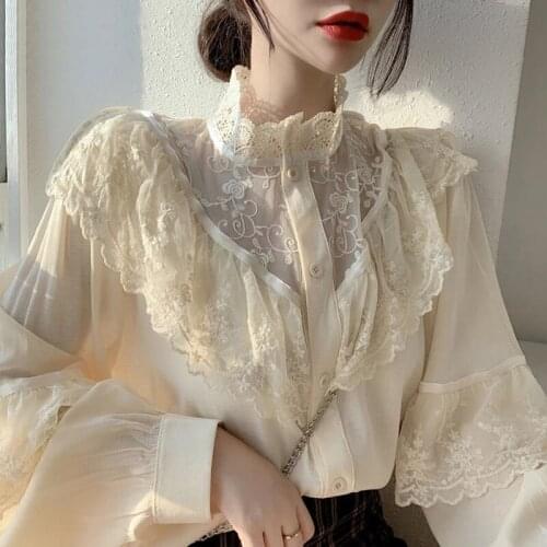 Oeny Stand-up Collar Blouses