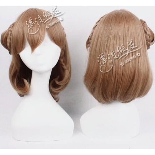 Game Amnesia Heroine Cosplay wig with a Bun Halloween Party Synthetic Hair Amnesia braided Wigs + Wig Cap