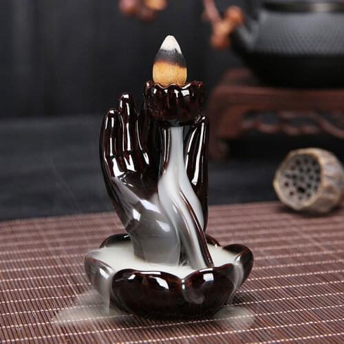 Ceramic Backflow Incense Burner Base Home Decorations Waterfall Back Flow Incense Holder and Incense Cones mix Listing