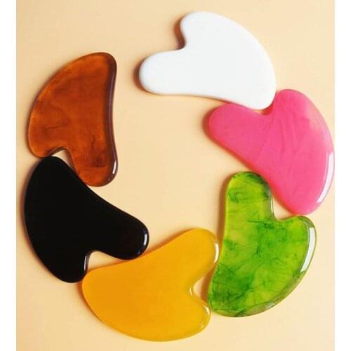 1pc Resin Heart-shaped Guasha Scrapping Plate Massager Face Meridian Plate Tools New