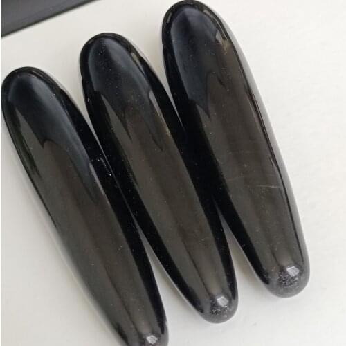 Natural Jade Wand White Crystal Massage Wand Obsidian 1pc