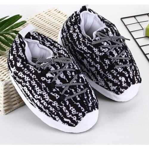 Unisex Winter Warm Cotton Slides Women Fashion Home Slippers Ladies Snug Sneakers House Slippers 35-43 Big Size Shoes