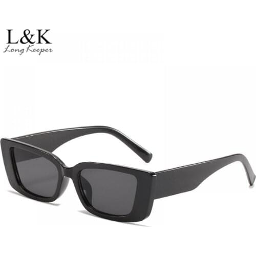 LongKeeper Retro Small Rectangle Sunglasses Women Vintage Brand Designer Square Men Sun Glasses UV400 Oculos Lunette De Soleil