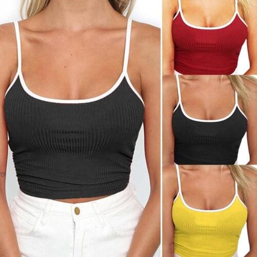 Crop Top Cotton Vest Sleeveless Female Clothes U Neck Backless Tank Bra Casual Underwear Clothes Strap Tank Corset Solid Blouse