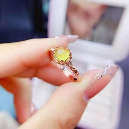 High Quality Natural Grapevine/Opal Gem S925 Pure Silver Womens Ring Fine Fashion Wedding Jewelry MeibaPJFS