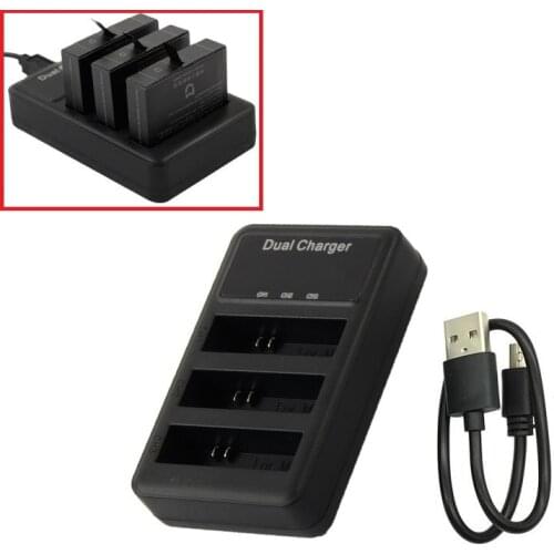 Clownfish For Xiaomi Mijia Mini 4K Action Camera Batteries Charger LED USB 3 Slots Dual Charger Charging Battery Accessories