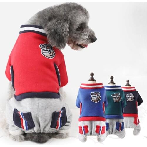 Winter Warm Pug Jacket Puppy Coat For Small Dogs 4 Legs Dog Baseball Clothing Pet Dog Clothes Chihuahua French Bulldog Outfit