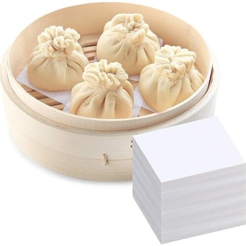 10000Pcs Bamboo Steamer Paper Square Parchment Paper Sheets for Baking Paper Non-Stick Steamer Mat for Cooking/Baking/Steamer