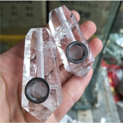 2PIECES very cute Mini Quartz Crystal Gemstone Pipe