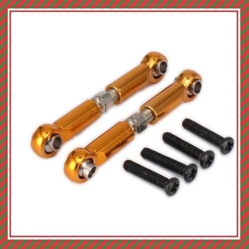 2PCS Front Suspension Arm Tie Rod 42-52mm RCAWD Aluminum For Rc Model Car 1/14 Lc Racing Full Series HM6123 Rod End RC Parts