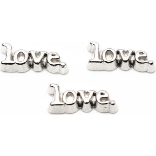 20Pcs/Lot Love Alloy Floating Charms Hand-made DIY for Glass Lockets