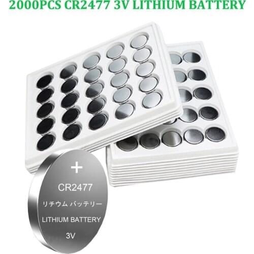 2000pcs CR2477 CR 2477 2477 3V button battery LM2477 KCR2477 ECR2477 3V lithium batteries Coin Cell battery Batteria Wholesale