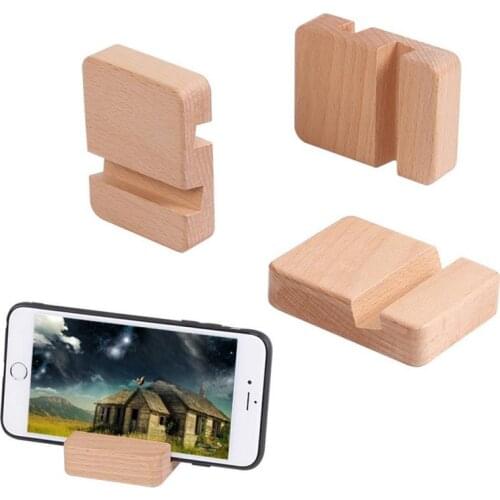2021 Newest Universal Solid Wood Cell Phone Desk Stand Holder For Mobile Phone Tablet PC E-reader Mobile Phone Holders Accessori
