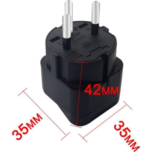 2500W ISRAEL type pure Copper Electrical AC power Socket Plug Travel Charger Adapter Converter for AU EU UK US