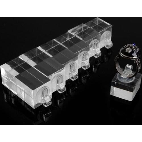 7Pcs Finger Ring Display Stand Holder for Home Jewelry Shop Different Height New 87HB