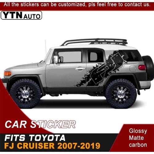 Car Stickers Fit For TOYOTA FJ CRUISER 2007-2017 2018 2019 Side Body FJ Letter Mud Graphics Vinyl Car Decoration Decals Custom