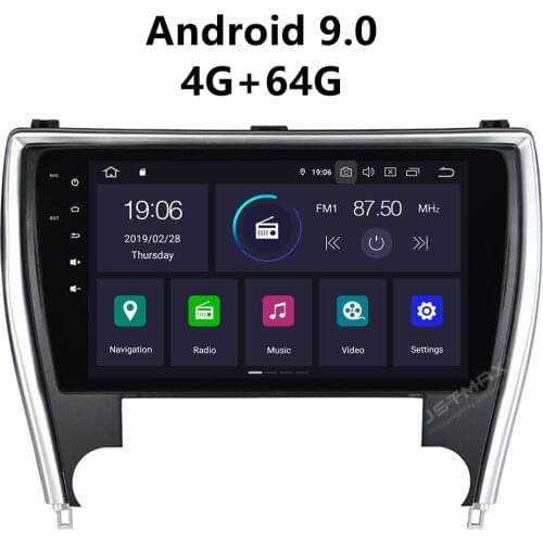 JSTMAX 10.2'' Android 9.0 4G + 64G ISP Screen Car Radio Stereo Player For Toyota Camry US Version 2015 2016 2017 GPS Navigation