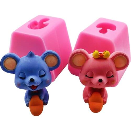 Lovers Mouse With Heart Shaped Silicone Soft Candy Mold Cake Decorating Tool Chocolate Mould K784