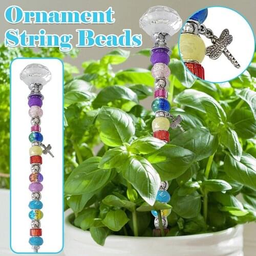 Handmade Beaded Wooden Stakes Decorations Gifts Indoor And Outdoor Best Gift Gardening Flower Pot Decorative Beads Ornaments