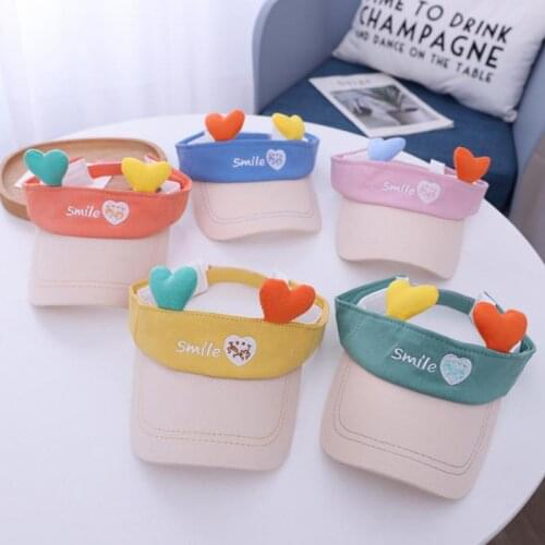 0-2years 1pc Summer Childrens Love Embroidery Street Style Empty Top Hat Colorful Tide Version Of Baby Duck Tongue Cap For Baby