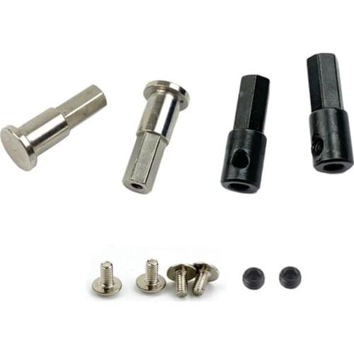 For WPL D12 1/10 RC Car Upgrade Parts Metal 5mm Front Wheel Hub Hex Adapter Combiner & Rear Axle Shaft Adapter