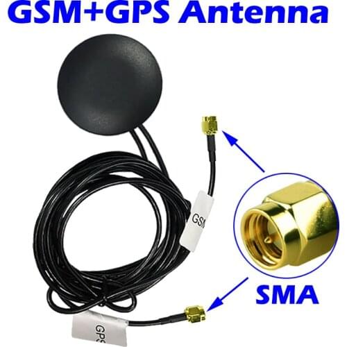 GSM Antenna GPS receiver antenna 28db LNA Gain SMA male connecter with 1.5m or3m cable dual band Aerial external antenna Vehicle
