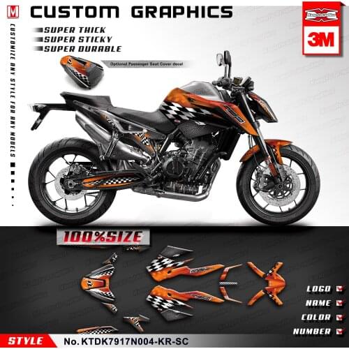 KUNGFU GRAPHICS Personalised Racing Decals Motorbike Turning Stickers Kit for 790 2017 2018 2019 2020 Style KTDK7917N004-KR-SC