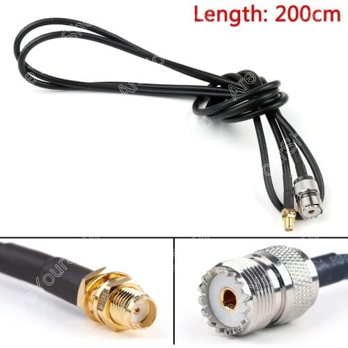 Areyourshop Sale 200cm RG58 Cable SMA Female Jack To SO239 UHF Female Straight Coax Pigtail 6ft Min
