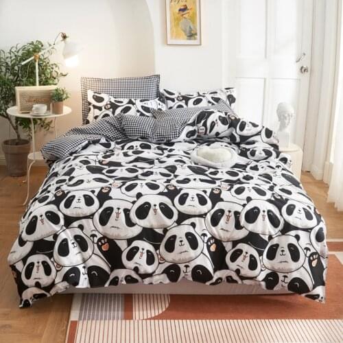 3pcs/4pcs Luxury Bedding Set Panda Unicorn Pineapple Print Comforter Bed Linen Duvet Cover Set Bed Sheet Duvet Cover Pillowcase