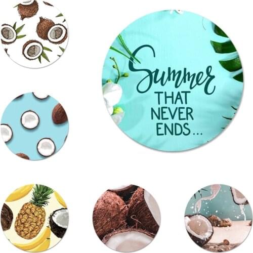 Summer Coconut Pineapple Fruits Badge Brooch Pin Accessories For Clothes Backpack Decoration gift