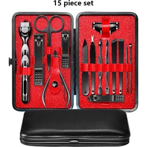 Manicure Cutters Nail Clipper Set Household Stainless Steel Ear Spoon Nail Clippers Pedicure Scissors Razor Eyebrow Trimmer Tool