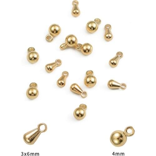 20pcs/lot Copper Plated 18K Gold Tail Chain Water Drop For DIY Extender Chain Pendant Jewelry Making Findings Accessories
