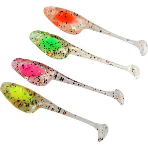 TEUKIM Fishing Soft Artificial Worm Lures TPR 0.9g 45mm Silicone Flexible Bait Swimbait Maggots Jigging Wobblers Trout Jigging