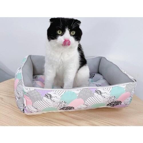 Non Slip Bottom Pet Lounger Cool Breathable Pet Dog Bed Super Soft Cats Bed for Large Medium Small Dogs Cats Pad
