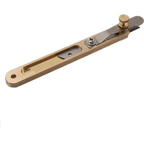 Non-Slip Metal Leather Craft Tools Brass DIY Leather Tools Positioning Incision Cutter Copper Trimming Cutting Tool With Blade