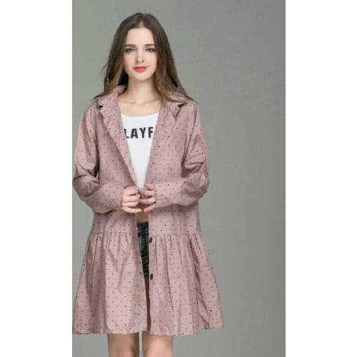 New Fashion Lightweight Women Windproof Raincoat With Hat Ladies Dress Style Rain Coat Waterproof Breathable Rain Jacket