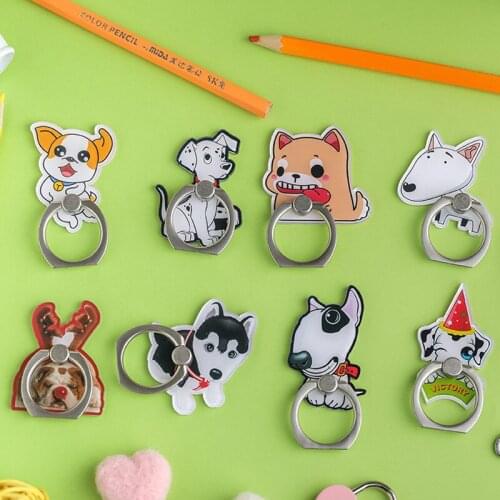Cartoon Dog Mobile Phone Stand Holder Husky Finger Ring Smartphone Dalmatians Holder Stand For iPhone Xiaomi Huawei All Phone