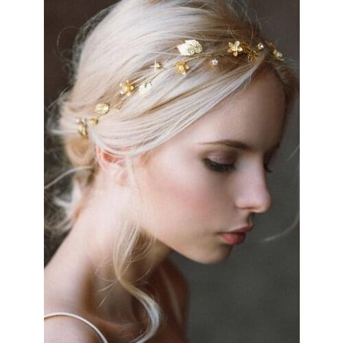 Bridal Headband Gold Leaf Wedding Headband Gold Bridal Hairpiece Gold Wedding Headpiece Headband rustic Wedding Hair Accessory