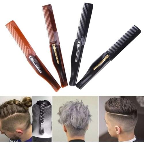 New Design Foldable Hair Comb Pocket Clip Hair Moustache Beard Comb Hair Styling Tool Hairdressing Hair Comb For Men Women Comb