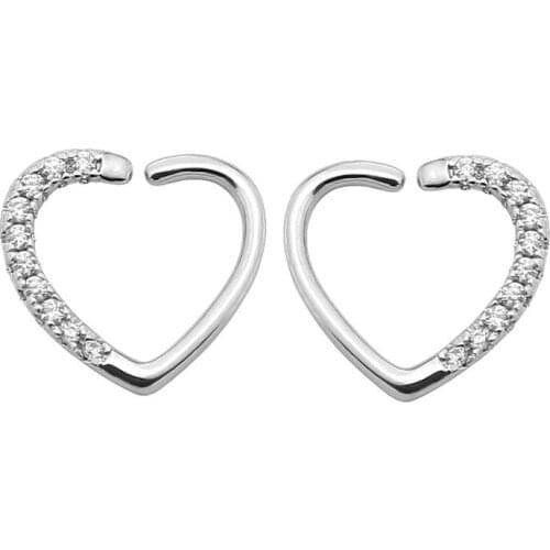 10pcs Free Shippment CZ Gems Nose Ring/Nipple/Ear BCR Body Piercing earring Helix/Tragus/Cartilage Body Piercing 18G Heart Shape