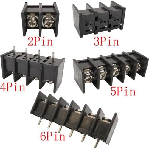 50Pcs 9.5mm Pitch PCB Screw Terminal Blocks Connector 2P 3P 4P 5P 6Pin KF45-9500 Black Barrier Terminal Block