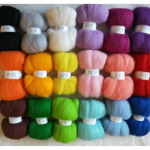 WFPFBEC wool for felting merino wool fiber 50g/color 18colors total 900g NO.11