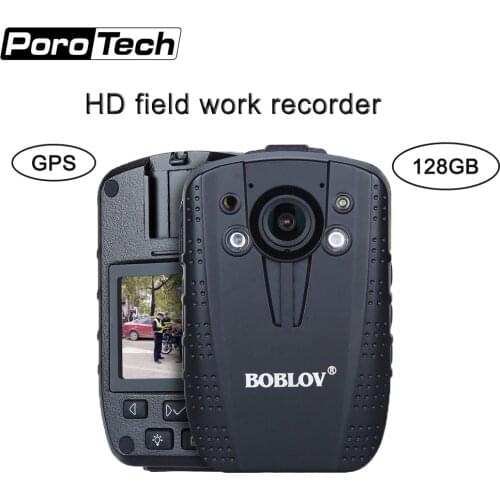GPS 128GB Law Enforcement Recorder 16x Zoom 2inch 140degree Policeman Bodycam AIT 1296P Night Vision Security Video Camcoder