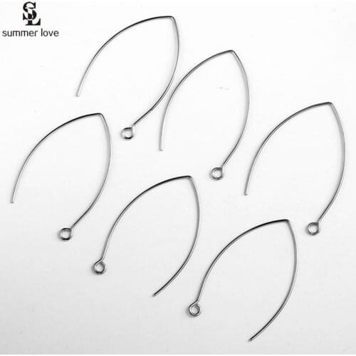 20pcs/lot Stainless Steel Earring Hooks Clasp Ear Wire for Jewelry Making DIY Earrings Jewelry Accessories Findings Wholesale
