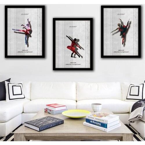 Girl Dancing Shadow Wall Decor Poster Print Canvas Posters Art Wall Pictures for Bedroom Livingroom Decoration B5441