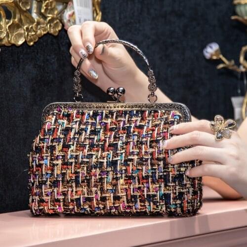 2021 Handmade Free Time Hasp Clip Rivet Frame Vintag DIY Plain Frame OL Style Bronze Golden Office Lady Day Clutch Totes Handbag