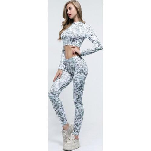 TaoBo New Women Yoga Set Leopard Lace Breathable Sports Bra Sportswear Gym Workout Clothes Sport Suits Zipper Leggings Set